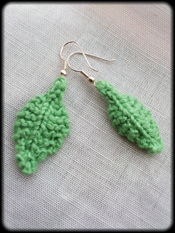 'evergreen' Bamboo Knitted Earrings